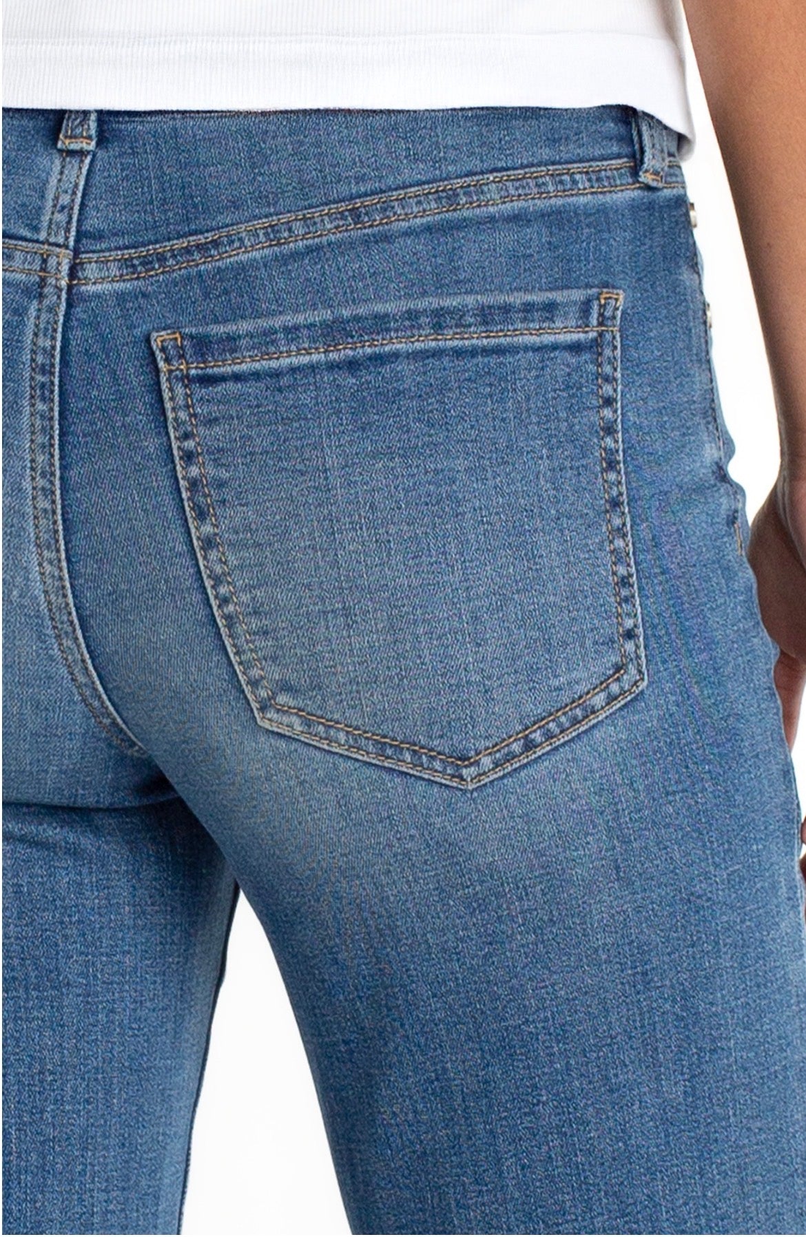 Liverpool Kennedy Crop Straight w/Blind Hem 28 inseam Mid Rise Denim