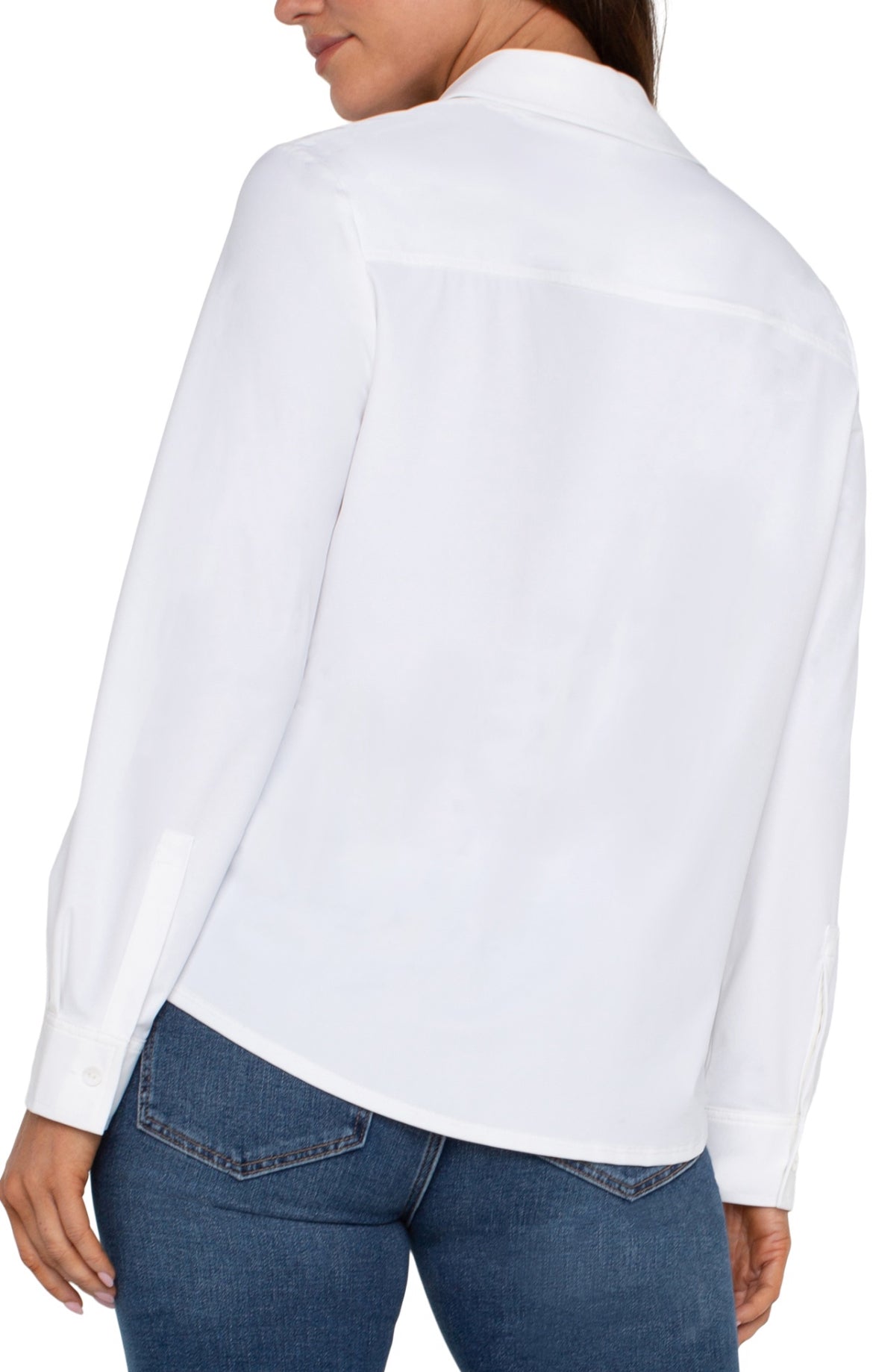 Liverpool L/S Button Front Shirt White