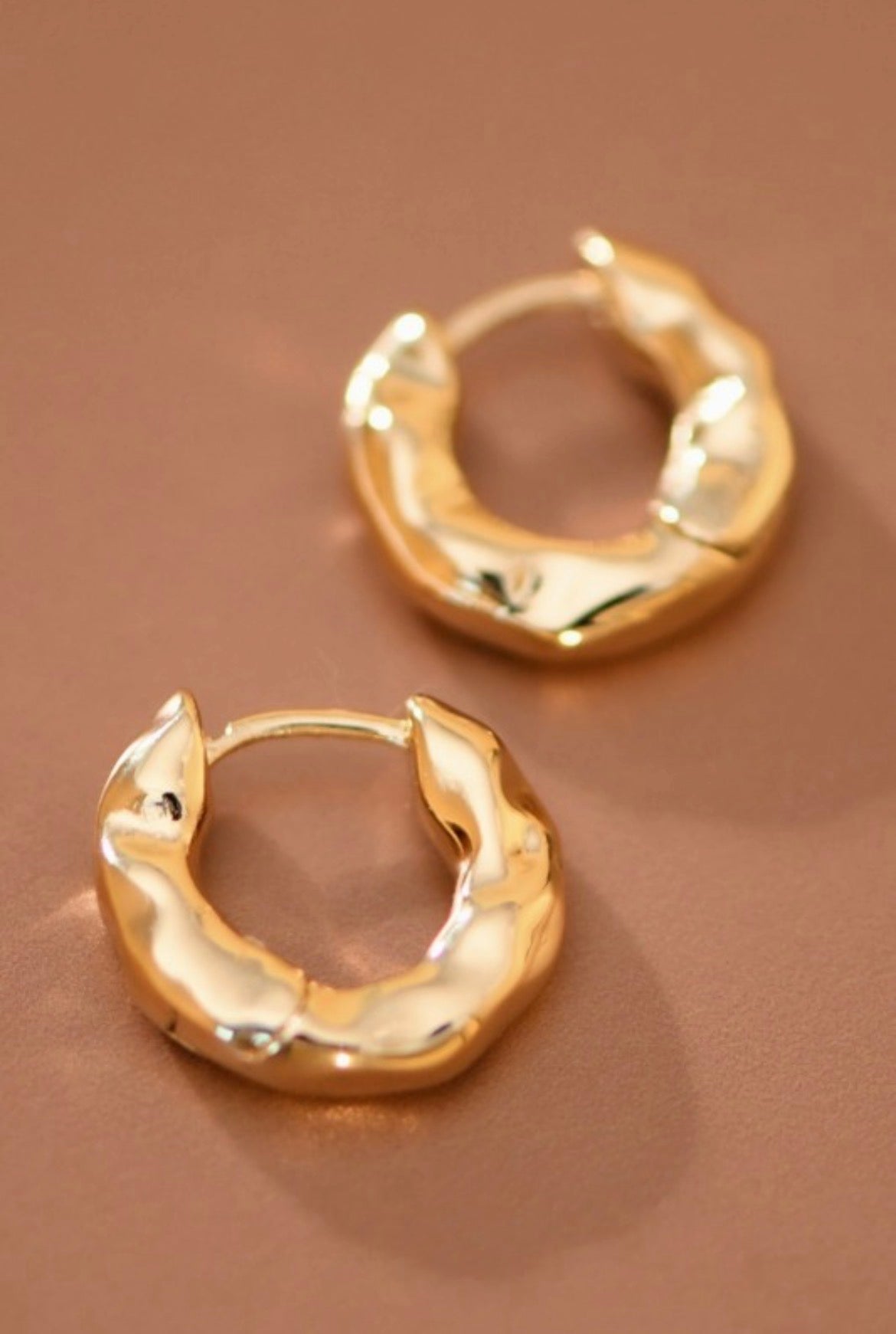 MIA Gold Plated Small Hammered Hoops