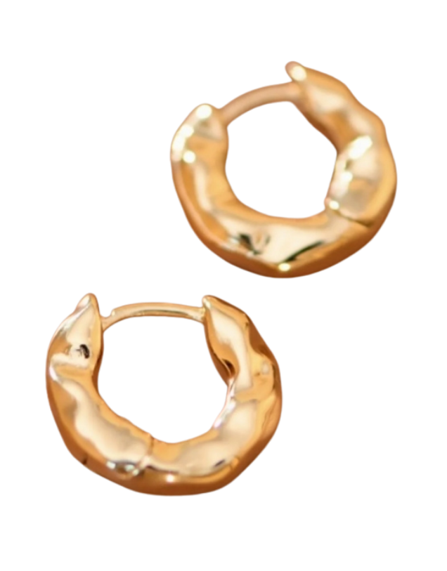 MIA Gold Plated Small Hammered Hoops