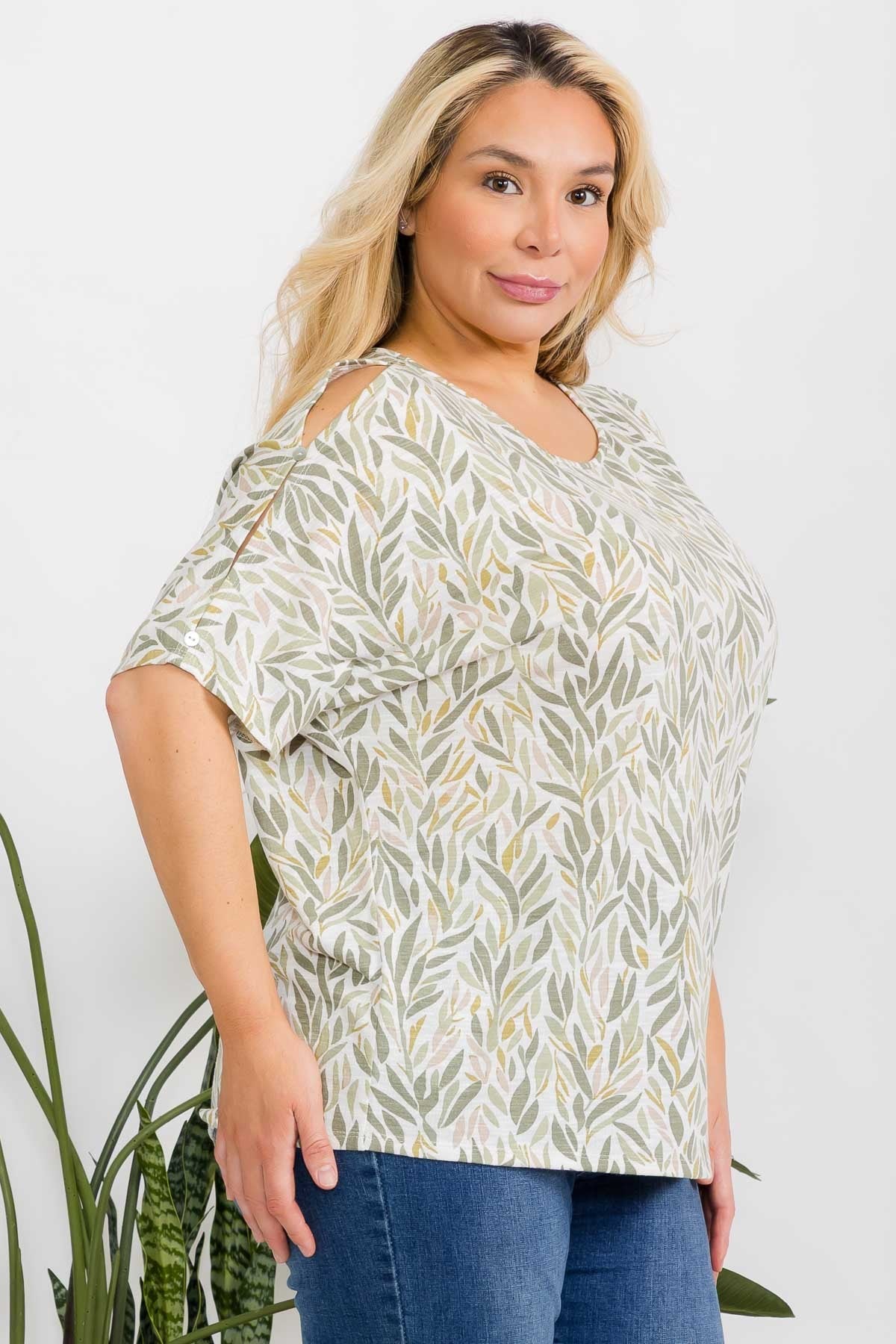 PER GREEN LEAF S/S TOP PLUS