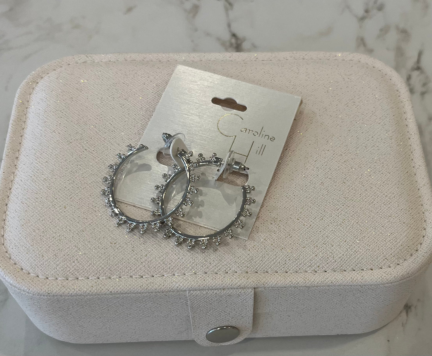 CH Earhart Sunburst Hoop Earring SILVER
