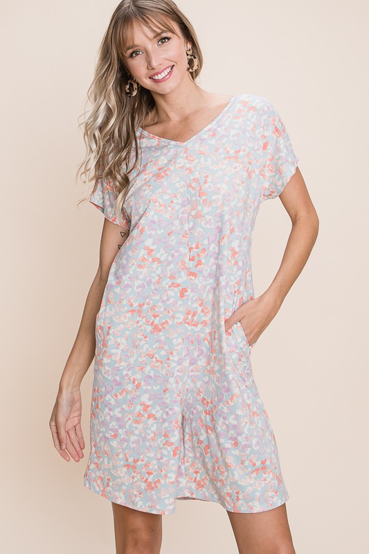 BB S/S Foral Romper