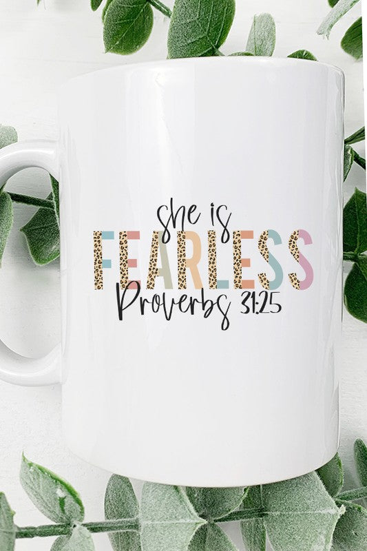 Cali Leopard SHE IS FEARLESS Mug