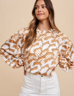 AW Tiger L/S Woven Blouse