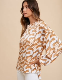 AW Tiger L/S Woven Blouse