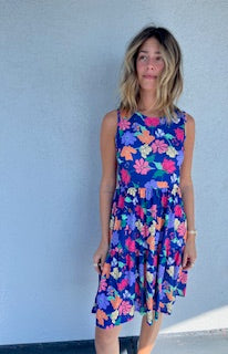 BB 3 Tier Floral Sundress Navy