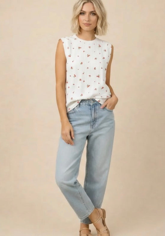 BOMBOM Cherry Print Tank Top