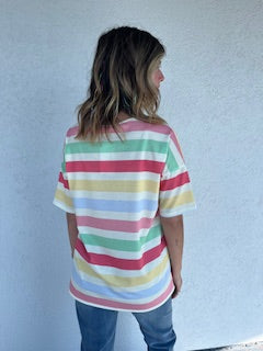 BB Relaxed Wide Multi Striped Top