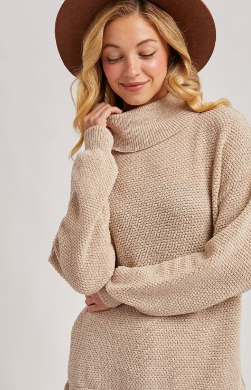 Bluivy L/S Latte Turtleneck Sweater Beige