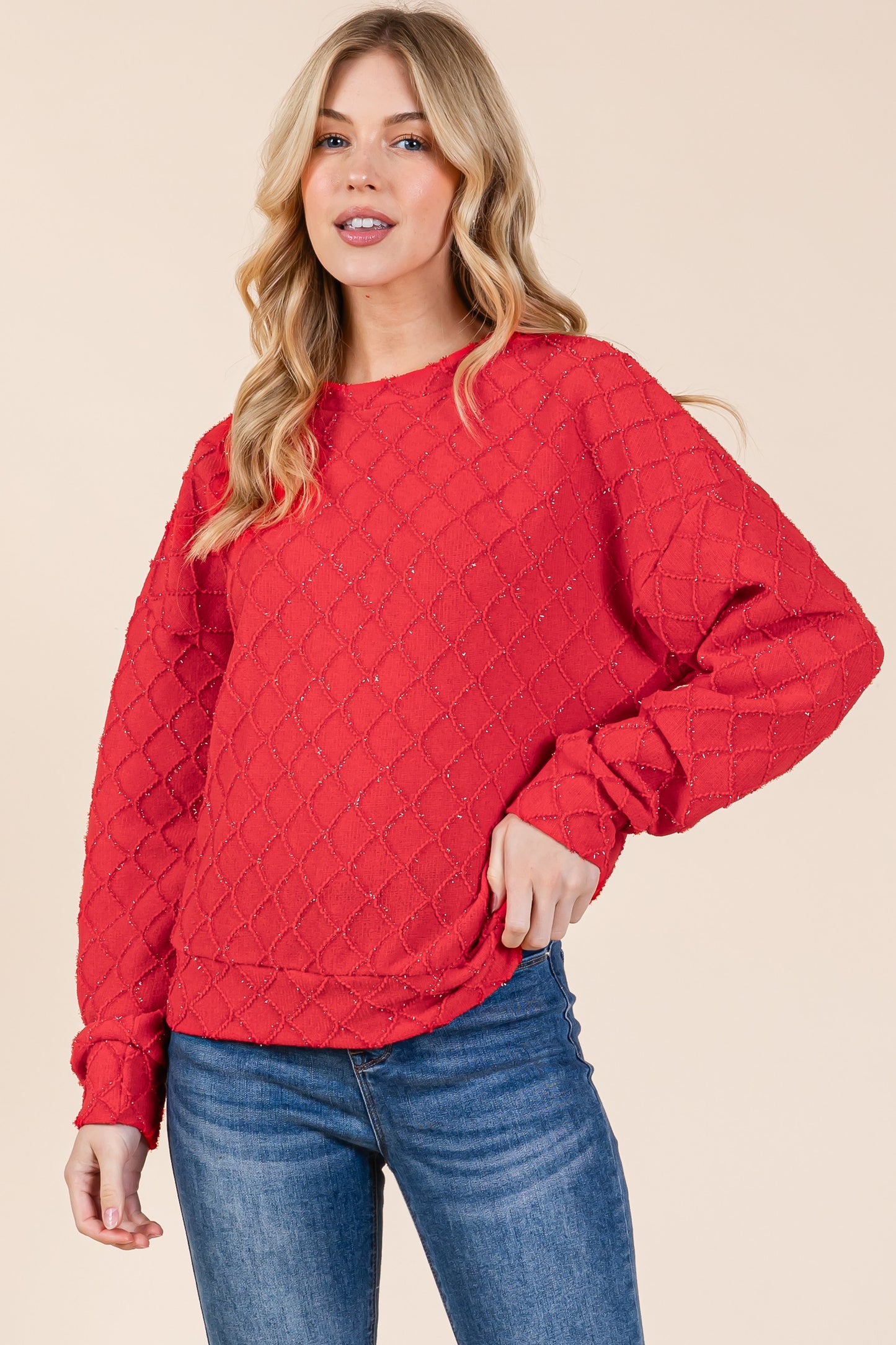 BB DIAMOND PATTERNED SWEATER