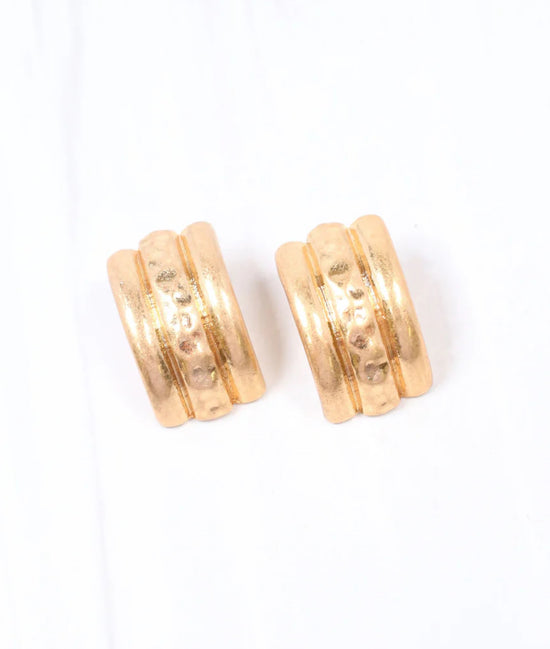 CH 38635 Clayton Textured Earring GOLD