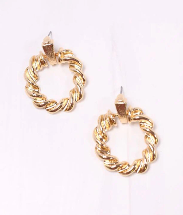 CH 38311 Twisted Drop Earring GOLD