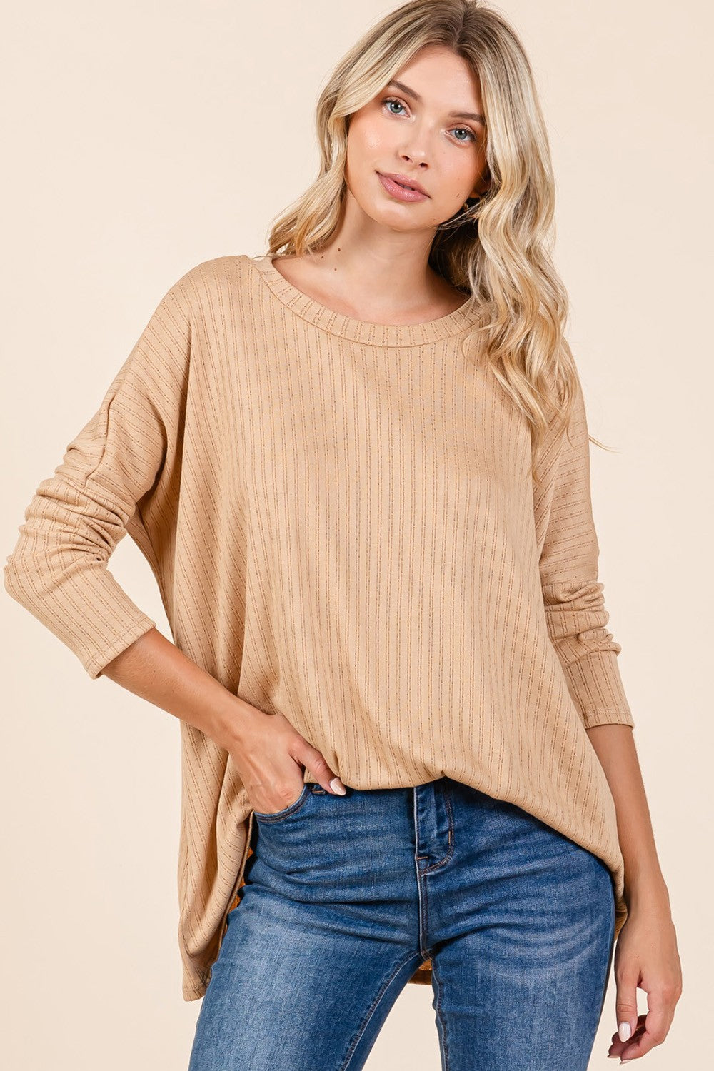 CS Ribbed Crew Neck L/S Tunic PLUS