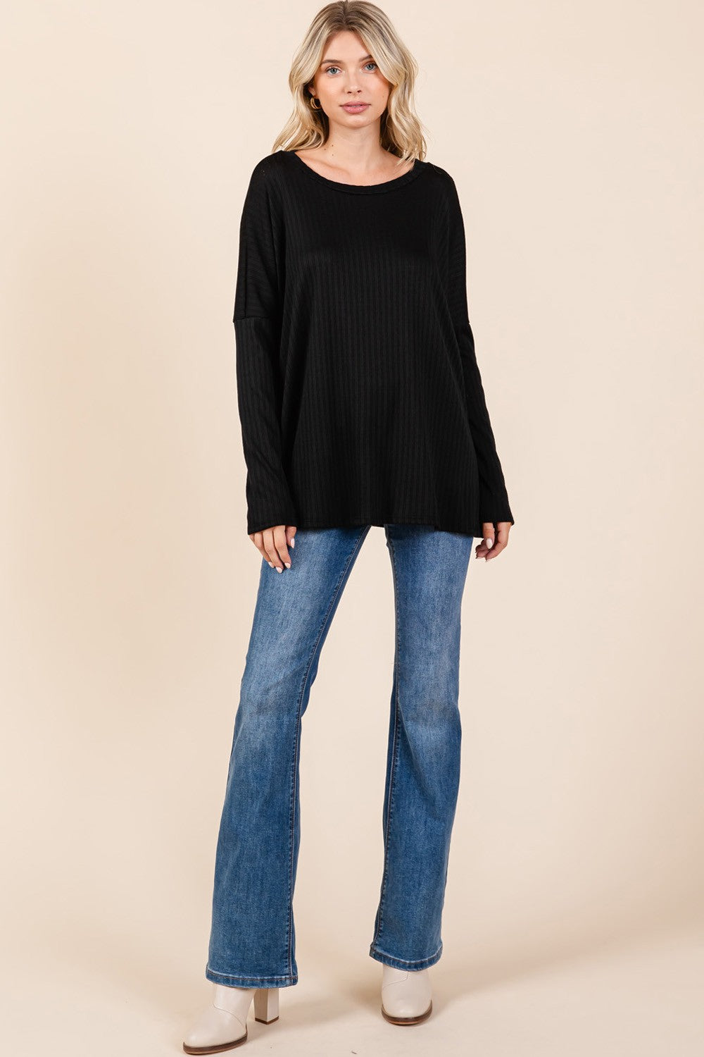 CS Ribbed Crew Neck L/S Tunic PLUS