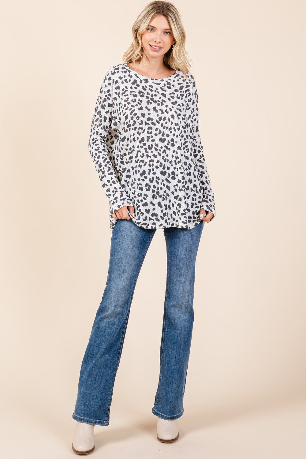 CS Leopard Loose Fit Tunic L/S PLUS