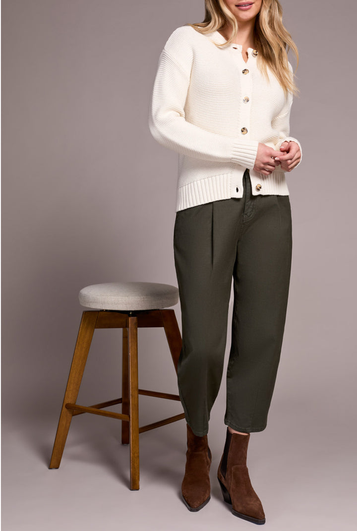 Tribal Button-Down Cardigan Sweater EGGSHELL