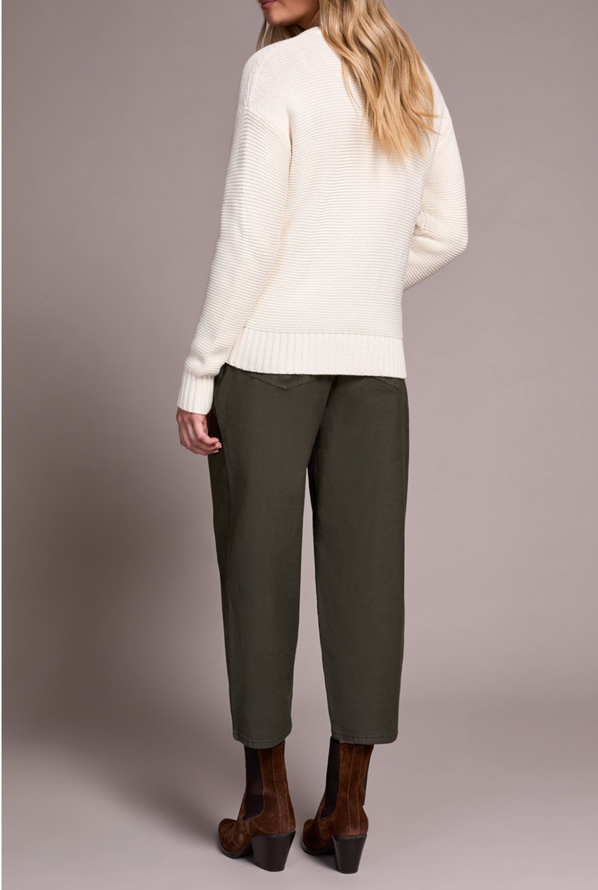 Tribal Button-Down Cardigan Sweater EGGSHELL