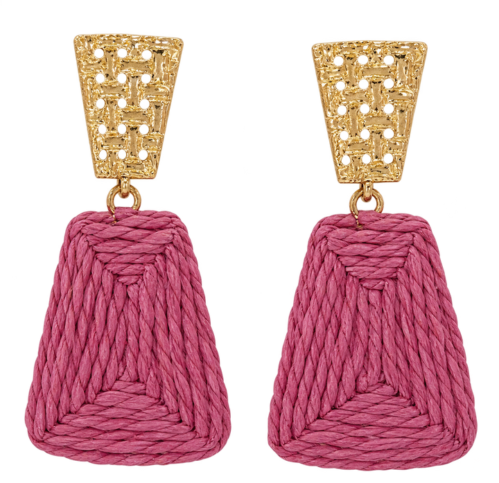 MER Faux Straw Dangle Earrings Fus3473