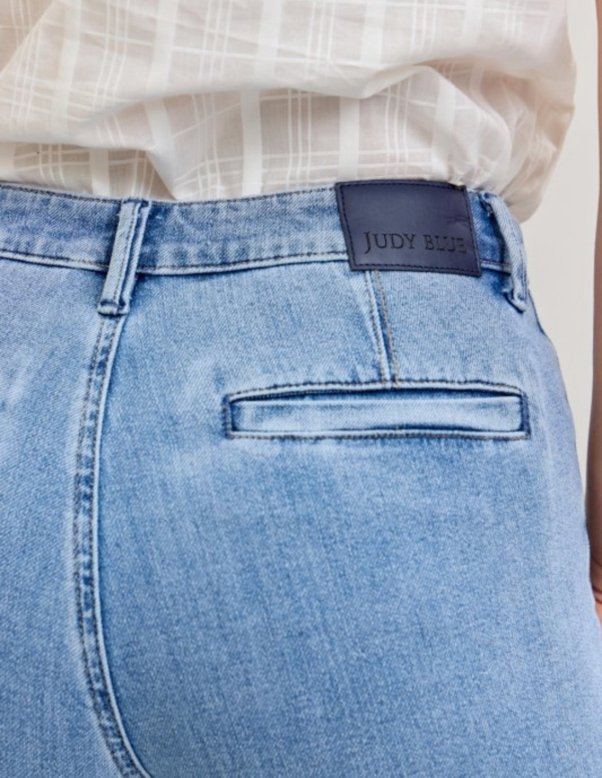 Judy Blue High Rise Flare Front Patch & Welt Pockets