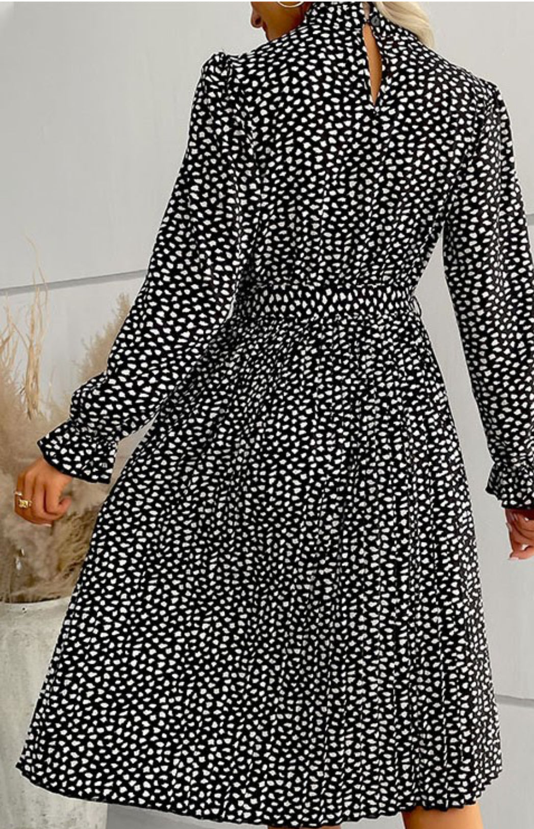 Jim and Nora L/S A Line Dress Black