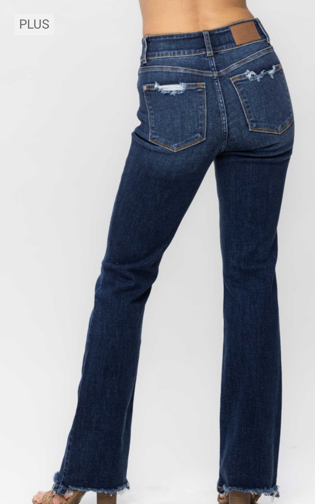 JUDY BLUE Frayed Bootcut Plus