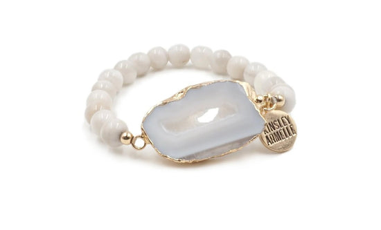 KA Agate Flurry White Bracelet GOLD