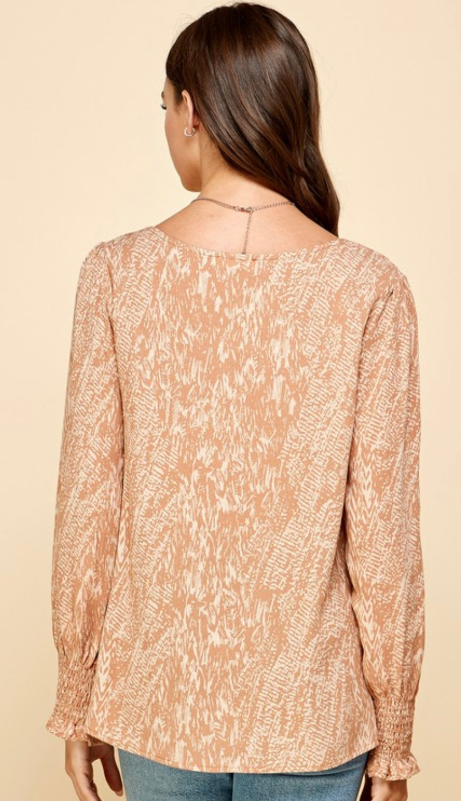 Les Amis Print Long Sleeve Mauve Top