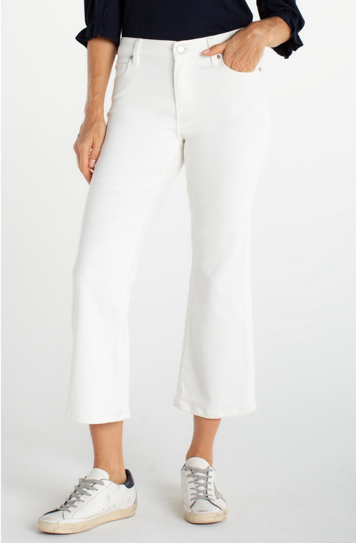 Liverpool Hannah Crop Flare 25.5 Inseam White Denim