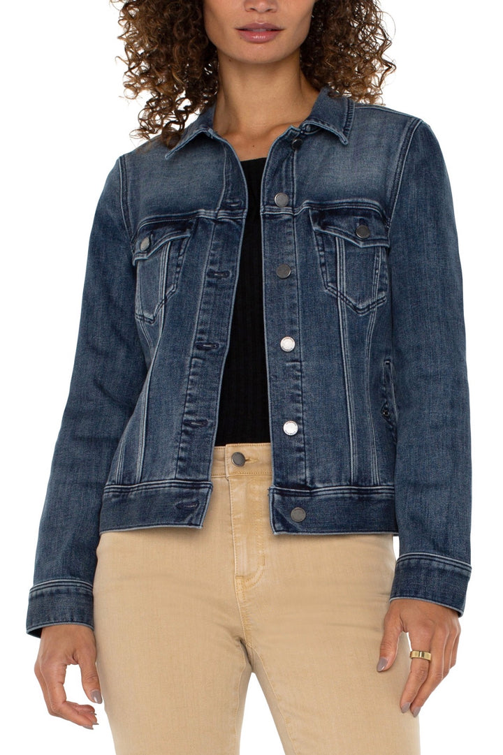 Liverpool Classic Denim Jacket Ponderay Dk Wash