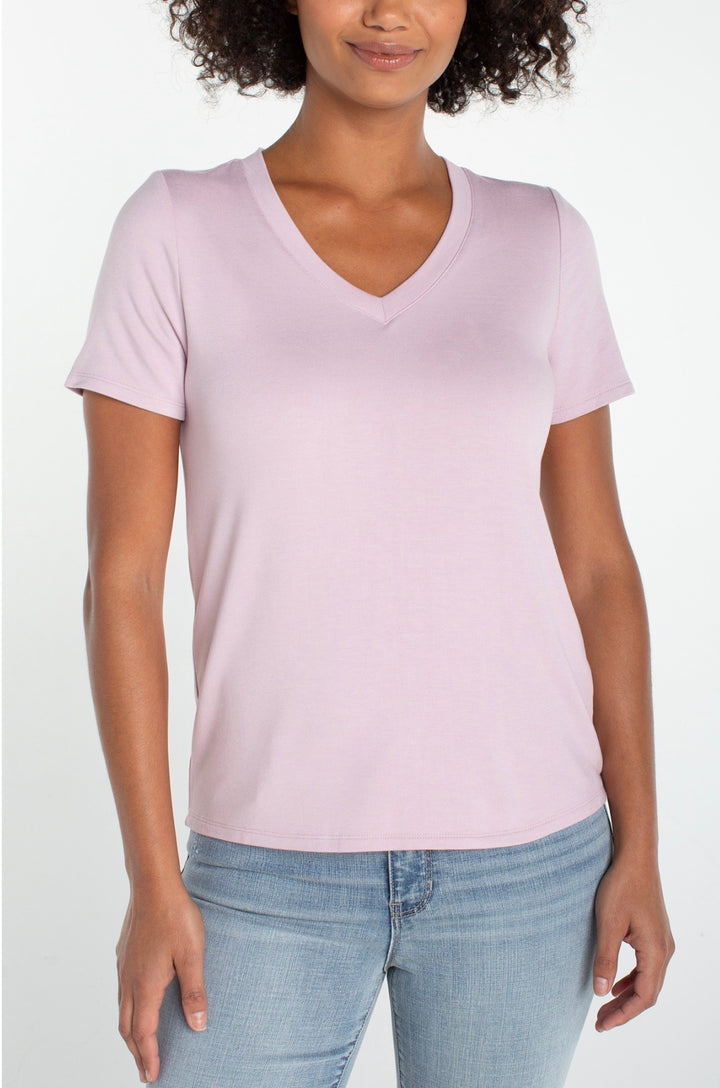 Liverpool S/S V Neck Tee Lilac Shadow