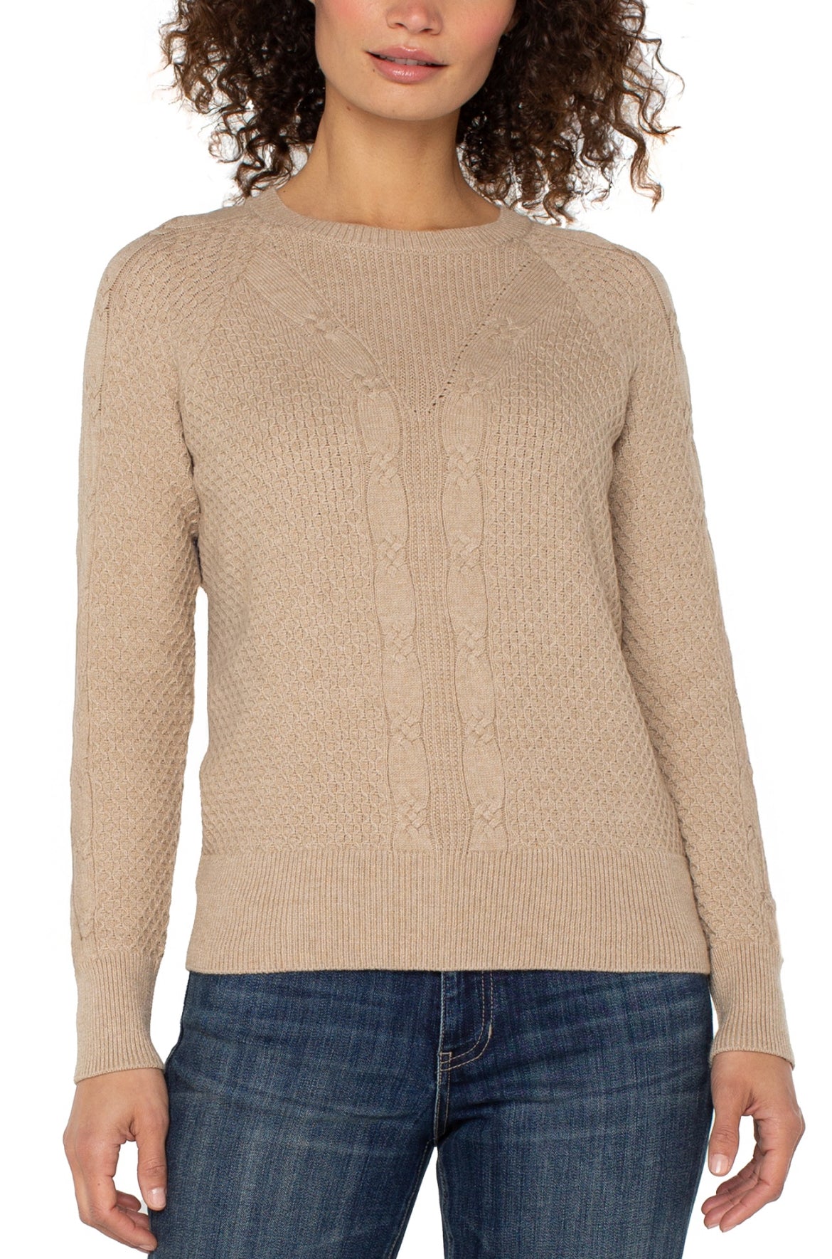 Liverpool L/S Crew Neck Raglan Sweater Beige