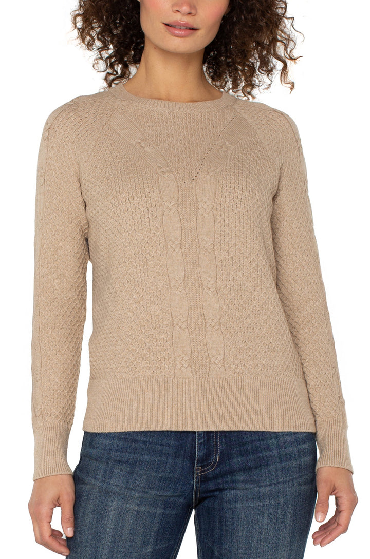 Liverpool L/S Crew Neck Raglan Sweater Beige