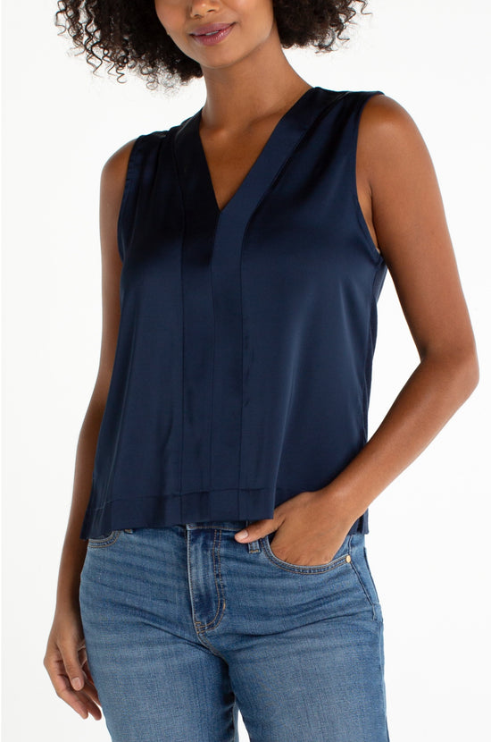 Liverpool Sleeveless V Neck Navy Layering Shell