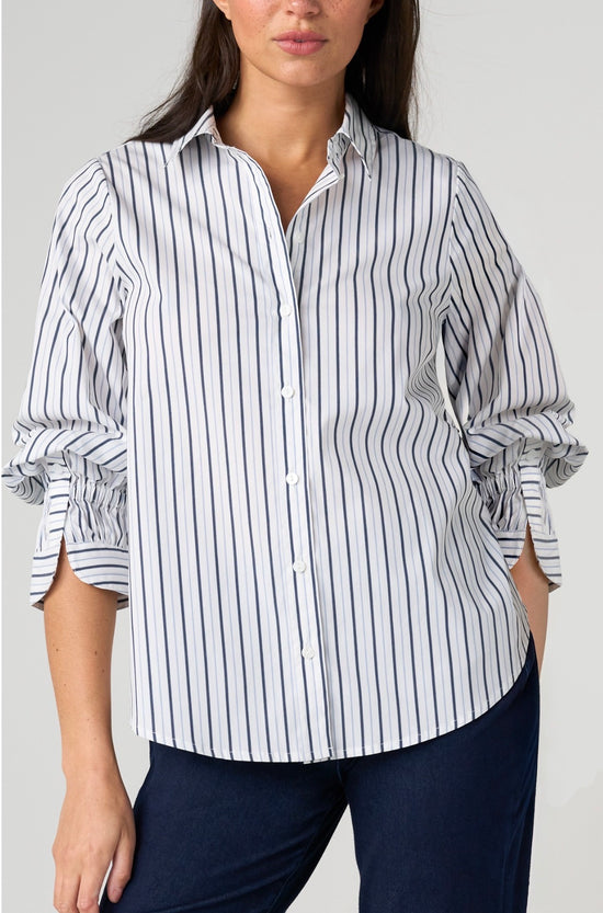Liverpool Adjustable Sleeve Button Front Blouse