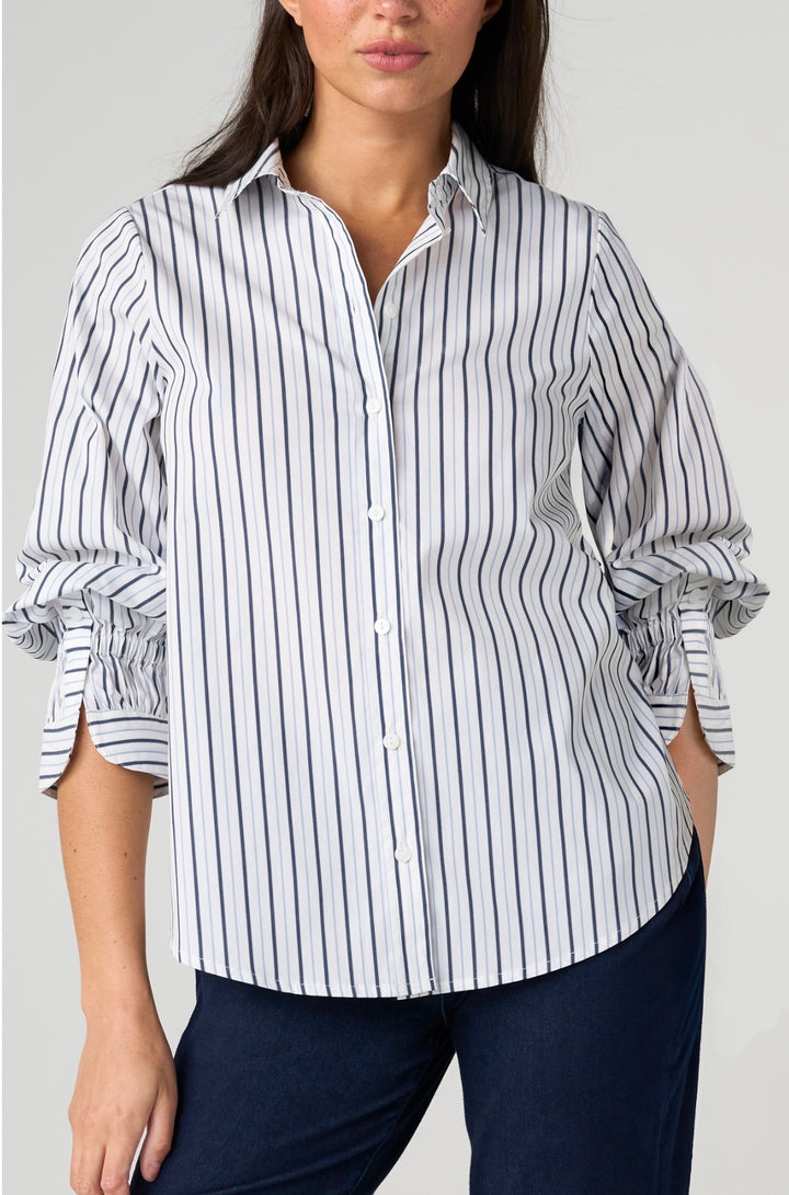 Liverpool Adjustable Sleeve Button Front Blouse