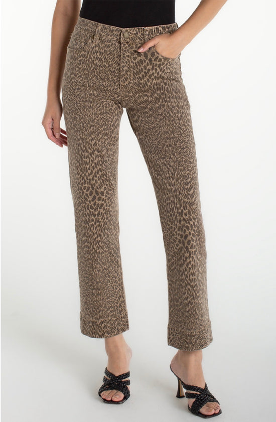Liverpool Kennedy Straight Leg Wide Hem Animal Print Denim