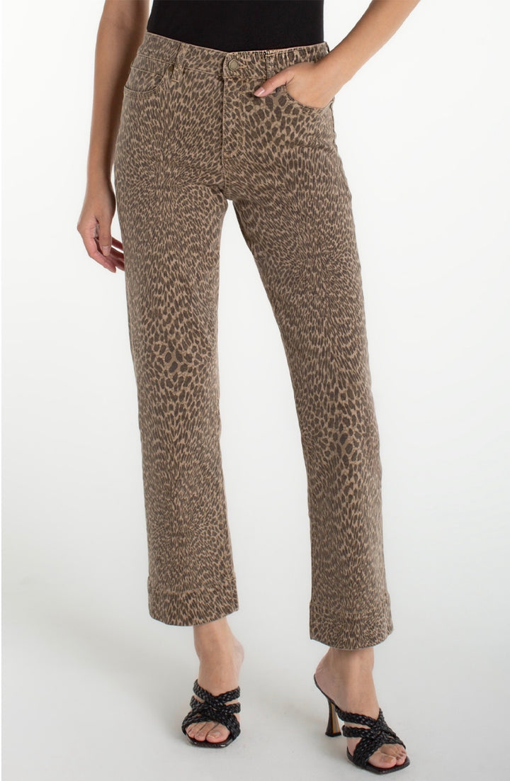 Liverpool Kennedy Straight Leg Wide Hem Animal Print Denim