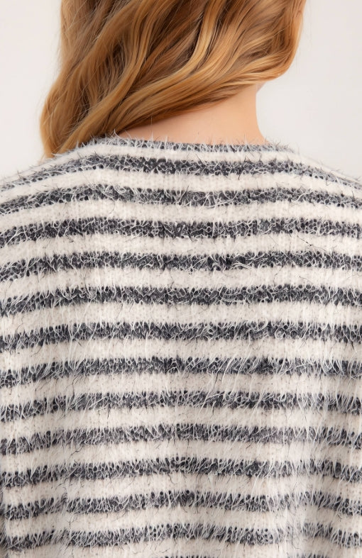 Liverpool Long Sleeve Boatneck Knit Horizontal Striped Top