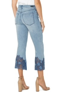 LIVERPOOL HANNAH CROP FLARE CROCHET HEM