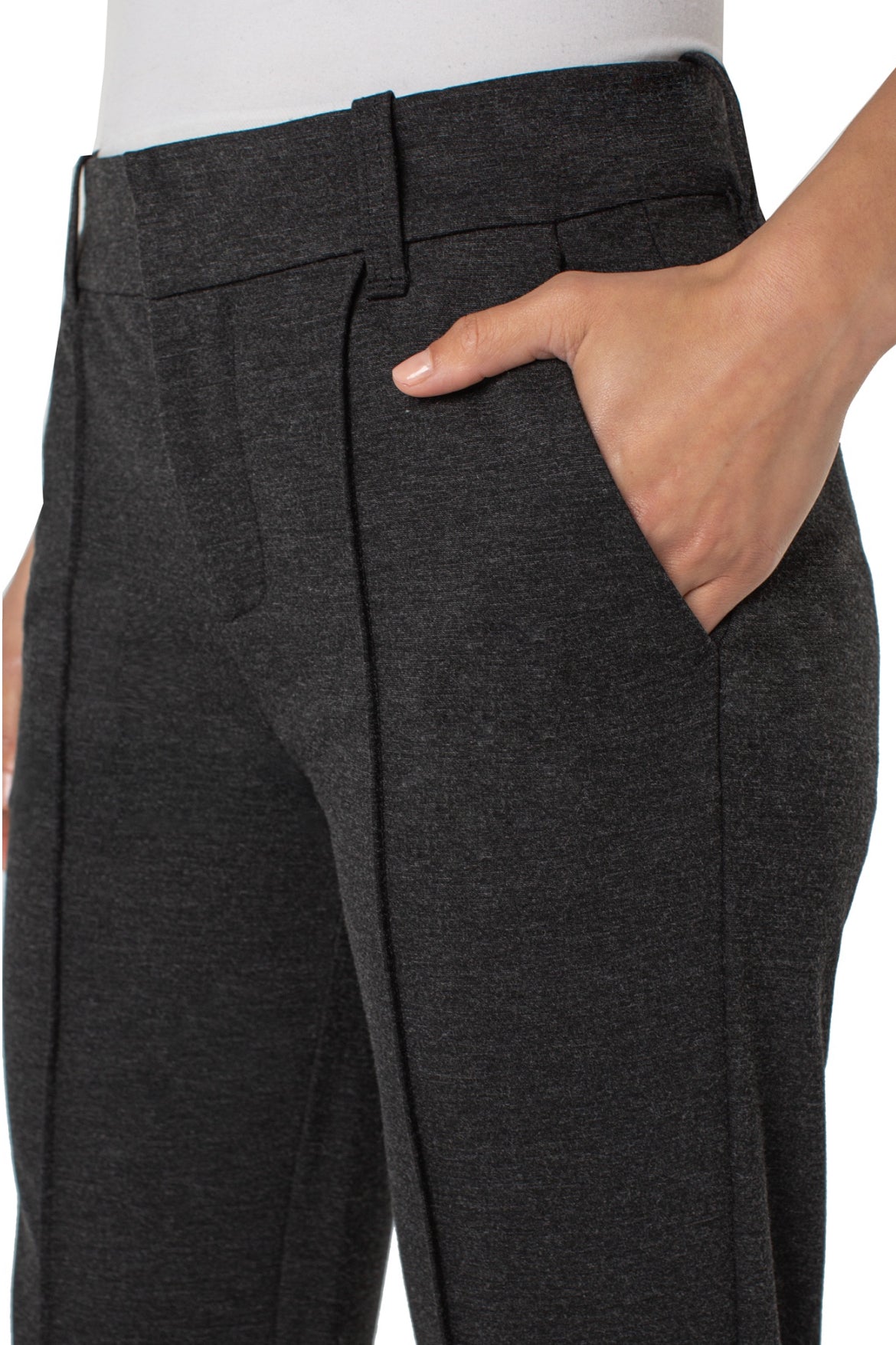 Liverpool Gemma Cigarette Style Trouser Heathered Charcoal