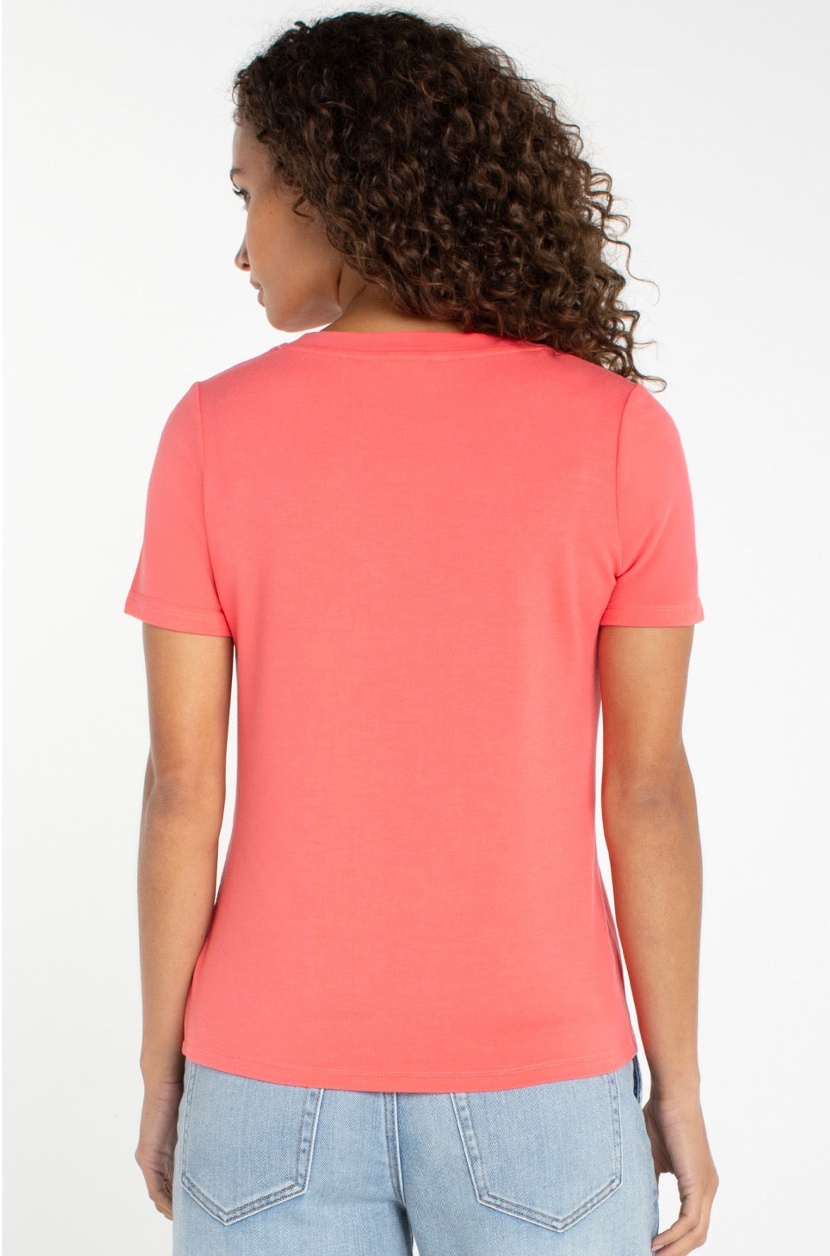 Liverpool V Neck S/S Tee Sunset Coral