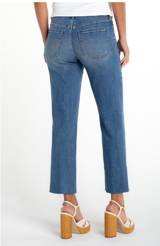 Liverpool Kennedy Crop Straight w/Blind Hem 28 inseam Mid Rise Denim