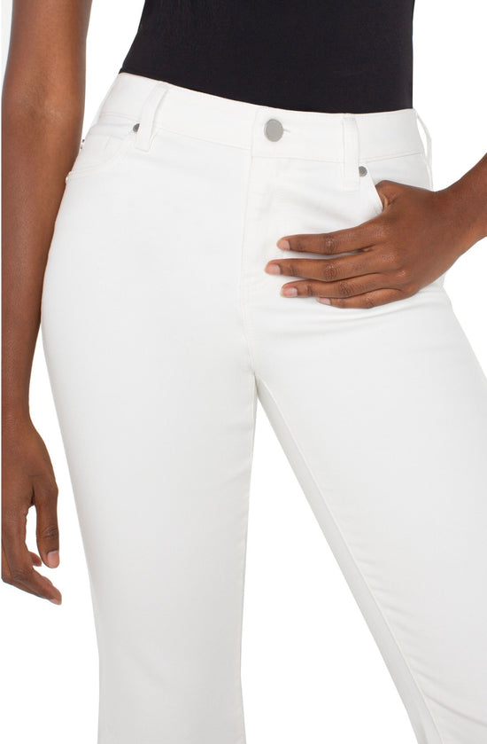 Liverpool Hannah Crop Flare 25.5 Inseam White Denim