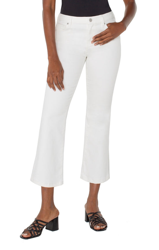 Liverpool Hannah Crop Flare 25.5 Inseam White Denim