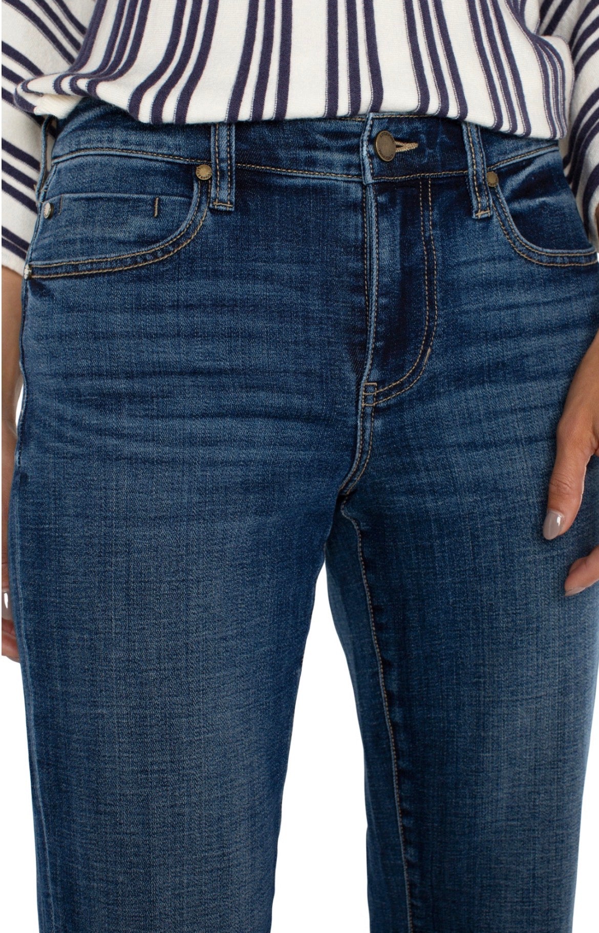 Liverpool Marley Girlfriend Cuffed Rolled 27" Cuffed/30" Inseam Uncuffed