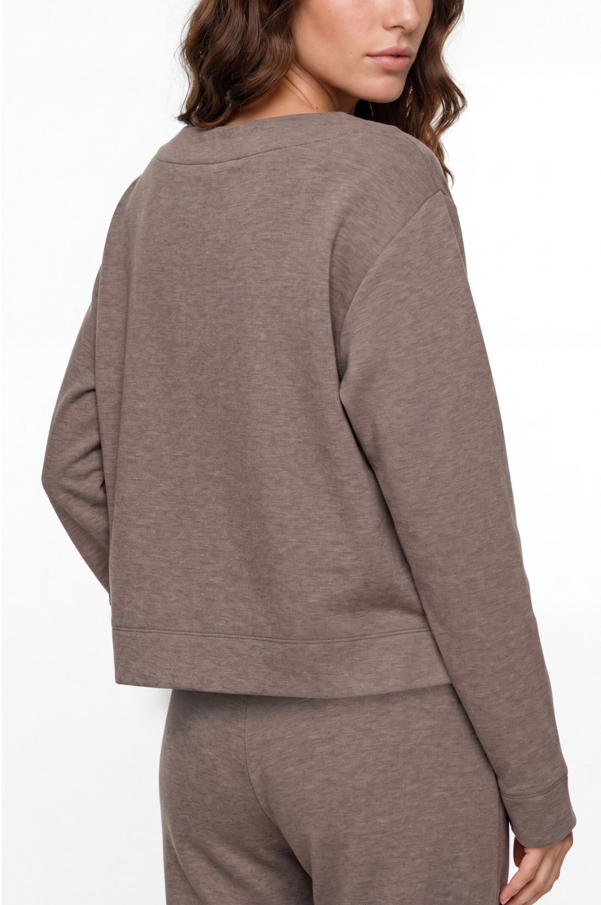 Liverpool Long Sleeve Boat Neck Top Cloud 9 Taupe