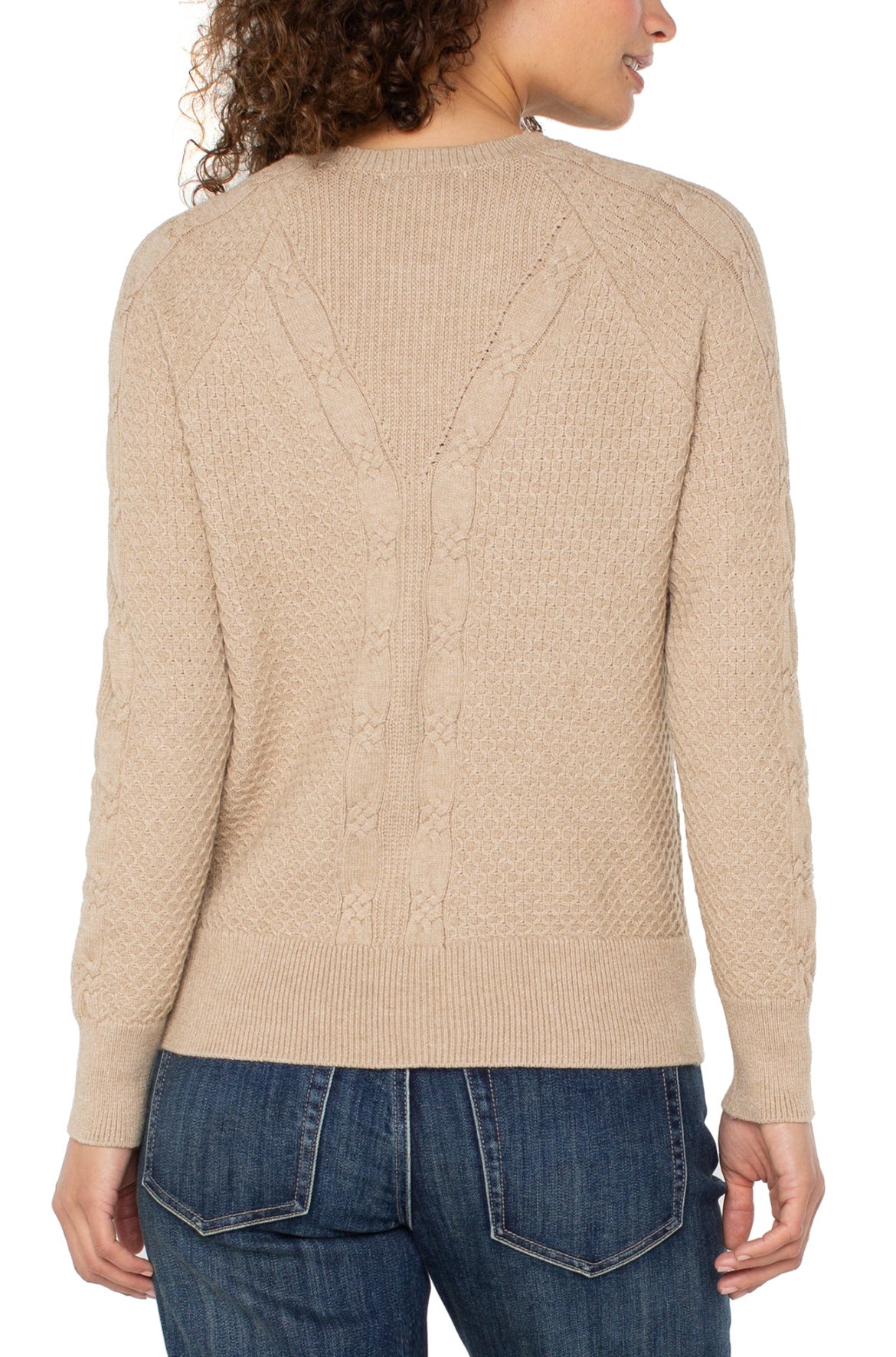Liverpool L/S Crew Neck Raglan Sweater Beige