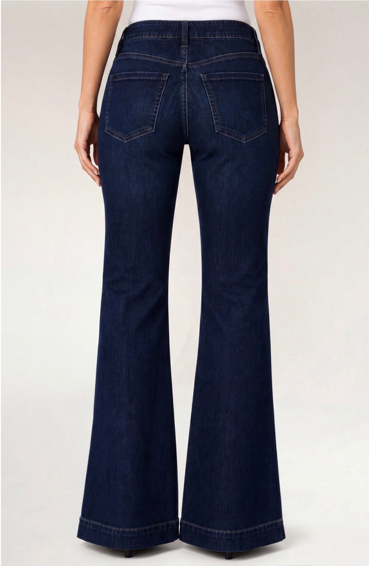 Liverpool Lucy Bootcut w/Wide Hem Mid Rise 32" Inseam Dk Wash