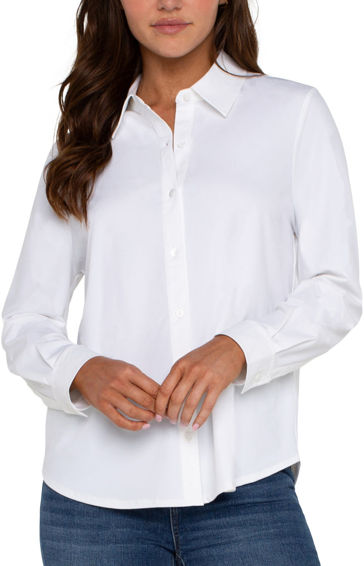 Liverpool L/S Button Front Shirt White
